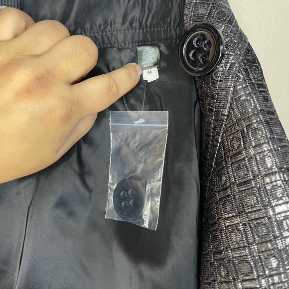 Metallic Button Front Mini Skirt 0 - New without tags - Picture 6 of 10